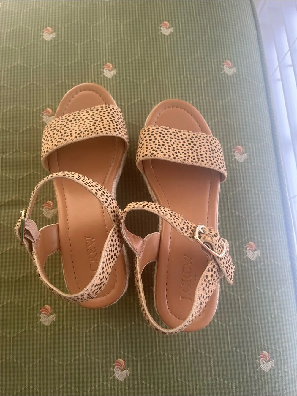 J. Crew Leopard-Print Espadrille Wedge Sandals